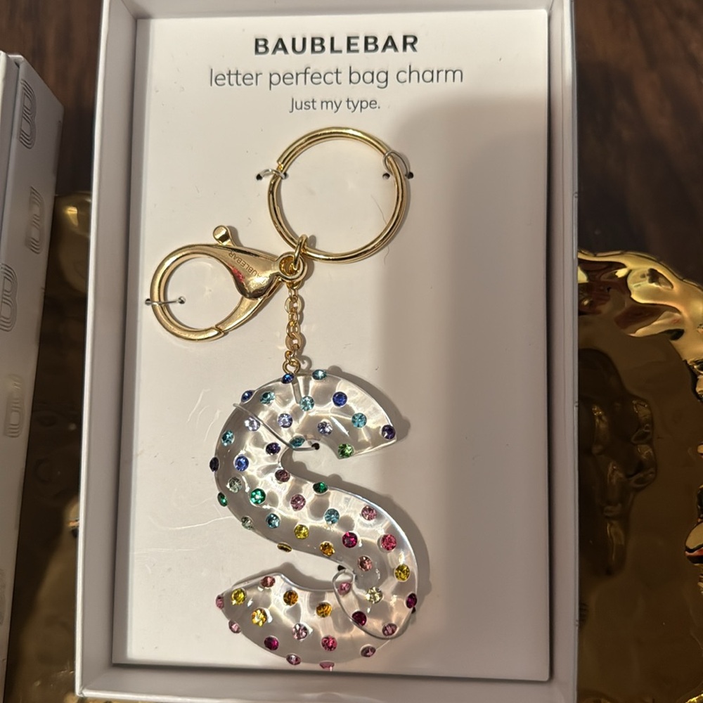 SOLD🩷BaubleBar Multicolor Letter Bag Charm A & S - Picture 5 of 6